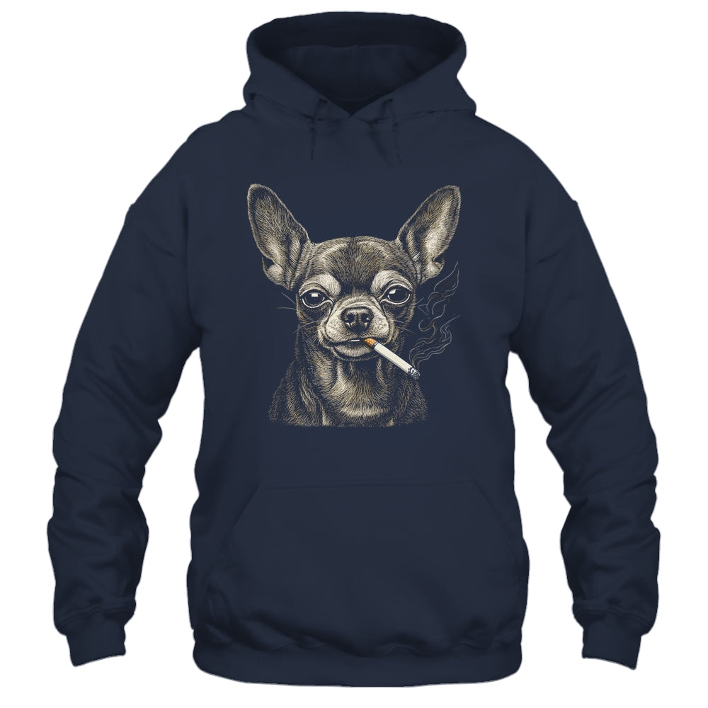 Dog Smoking Cigarette Funny Chihuahua Meme Vintage Dog Men Shirt & Hoodie | siriusteestore
