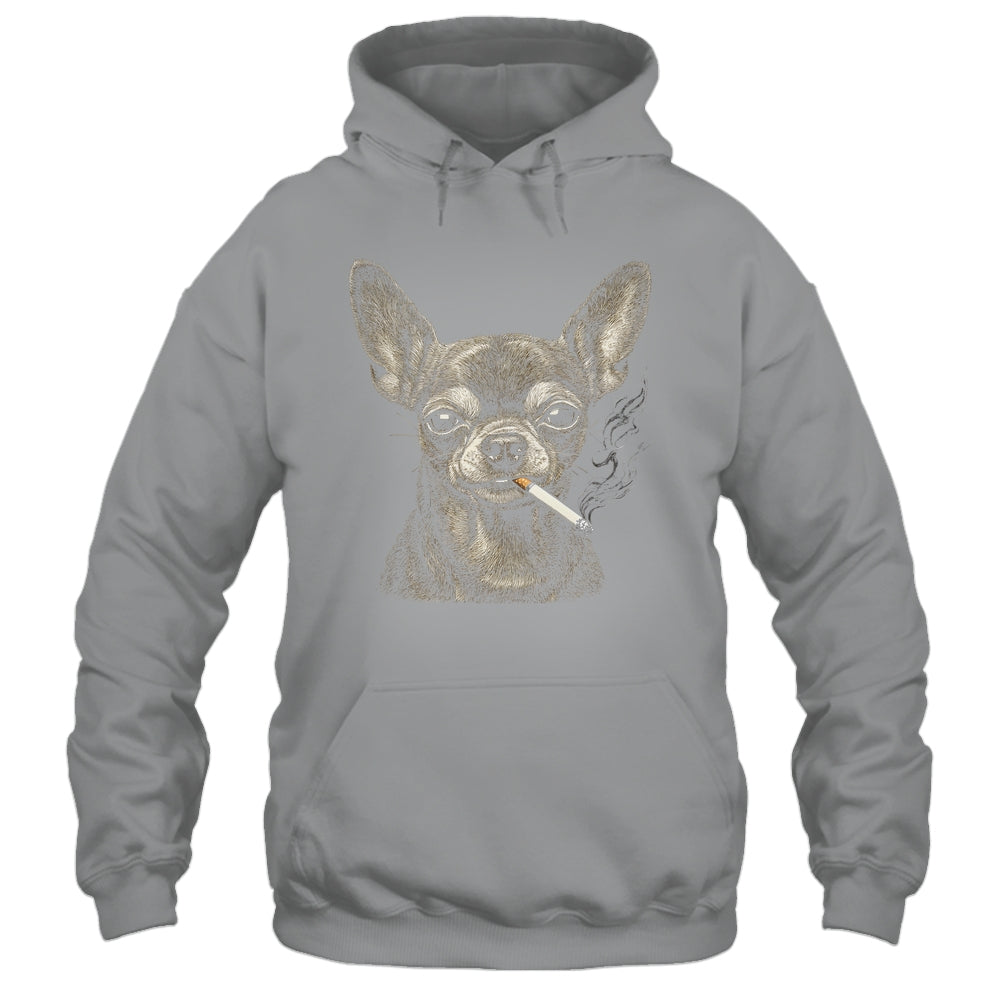 Dog Smoking Cigarette Funny Chihuahua Meme Vintage Dog Men Shirt & Hoodie | siriusteestore