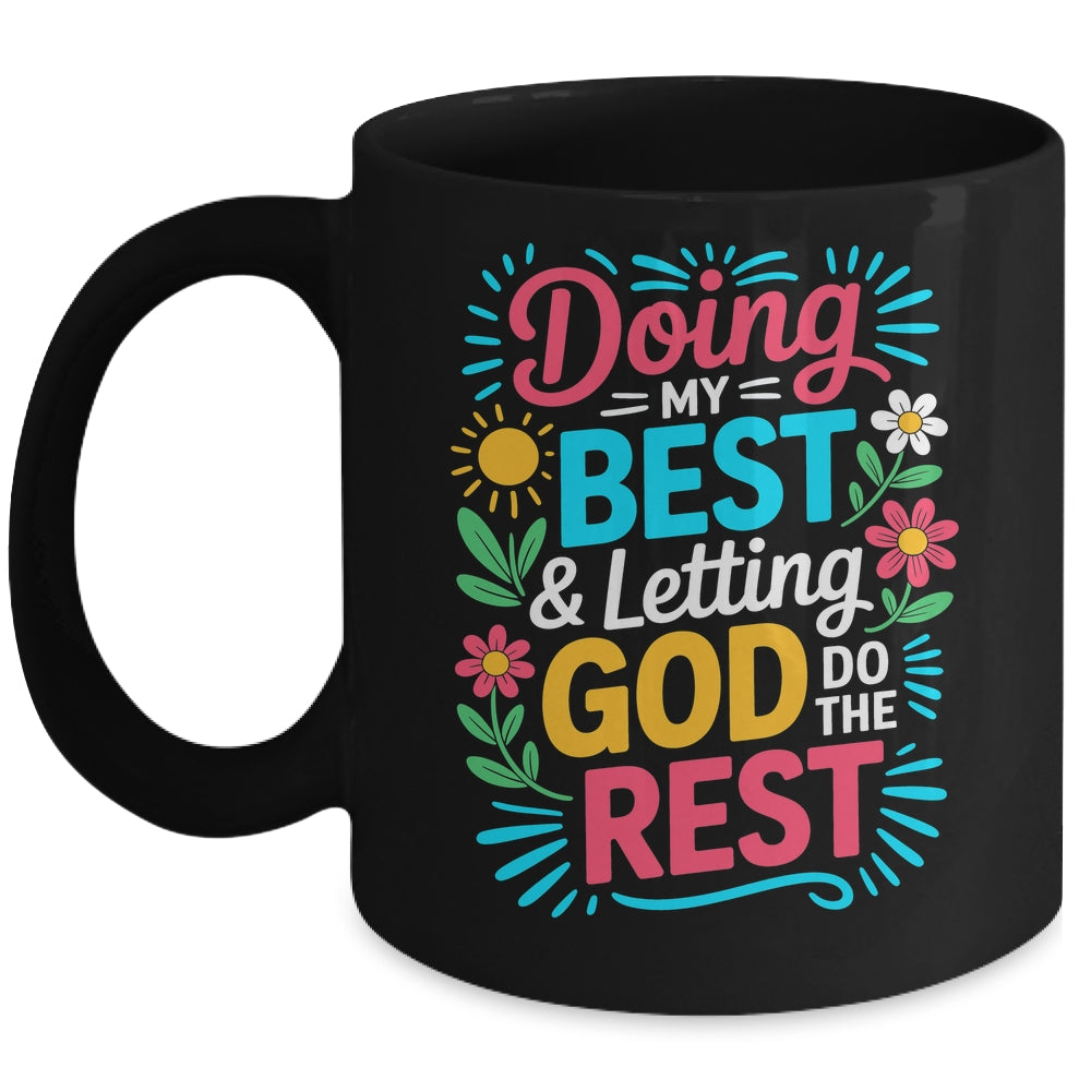 Doing My Best & Letting God Do The Rest Religious Christian Mug | siriusteestore