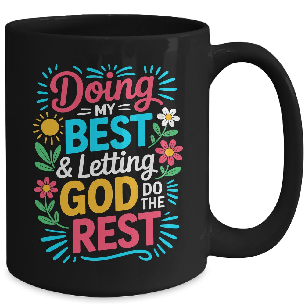 Doing My Best & Letting God Do The Rest Religious Christian Mug | siriusteestore