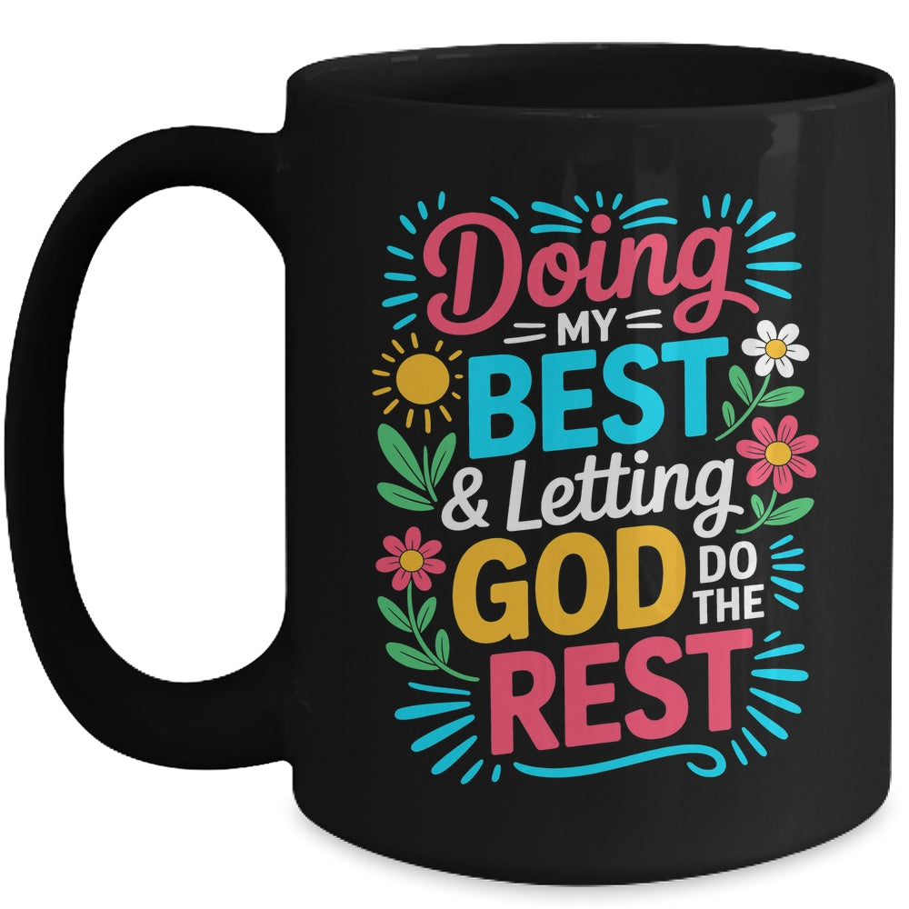 Doing My Best & Letting God Do The Rest Religious Christian Mug | siriusteestore
