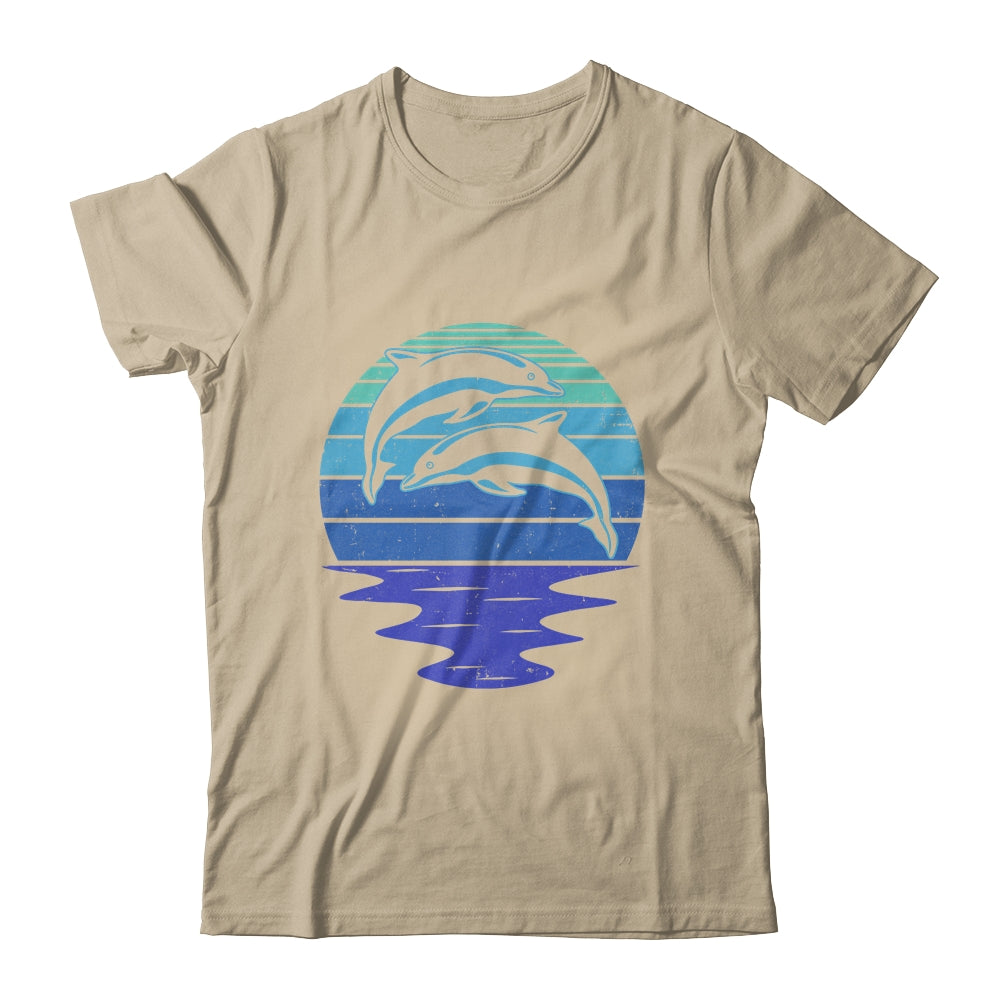 Dolphin Silhouette 70s Vintage Retro Sunset Dolphin Zookeep Shirt & Tank Top | siriusteestore