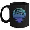 Dolphin Silhouette 70s Vintage Retro Sunset Dolphin Zookeep Mug | siriusteestore