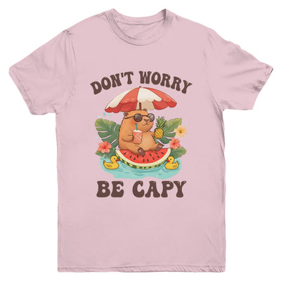 Dont Worry Be Capy Funny Capybara Youth Women Boys Kids Youth Shirt | siriusteestore