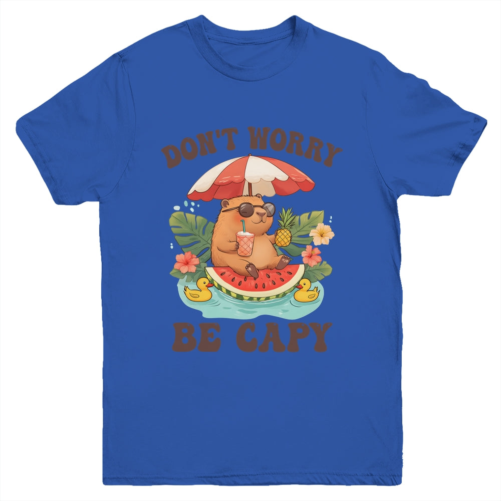 Dont Worry Be Capy Funny Capybara Youth Women Boys Kids Youth Shirt | siriusteestore