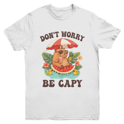 Dont Worry Be Capy Funny Capybara Youth Women Boys Kids Youth Shirt | siriusteestore