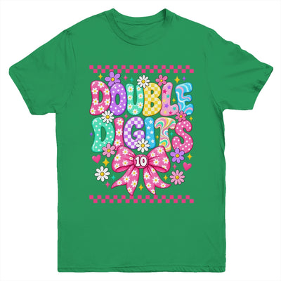 Double Digits It's My 10Th Birthday Girl Coquette Checkered Youth Shirt | siriusteestore