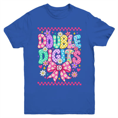 Double Digits It's My 10Th Birthday Girl Coquette Checkered Youth Shirt | siriusteestore