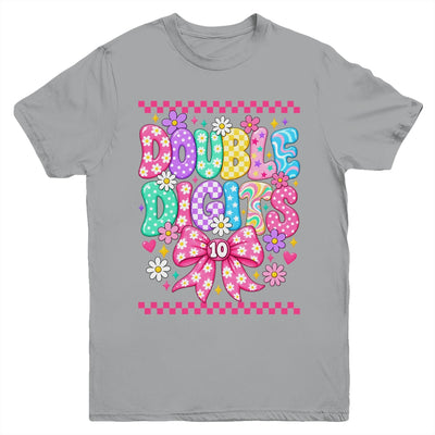 Double Digits It's My 10Th Birthday Girl Coquette Checkered Youth Shirt | siriusteestore