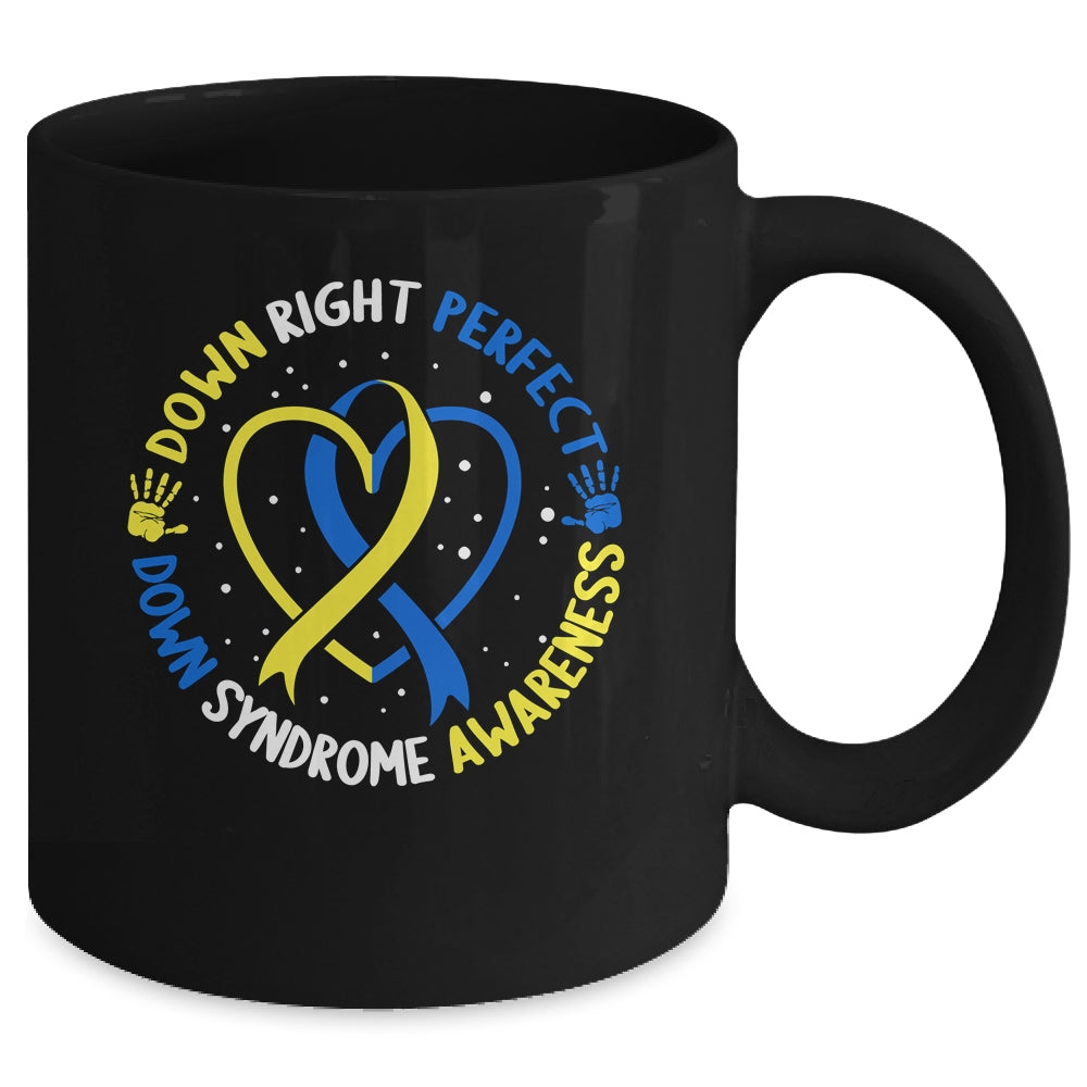 Down Syndrome Down Right Perfect Awareness Trisomy 21 Kids Mug | siriusteestore
