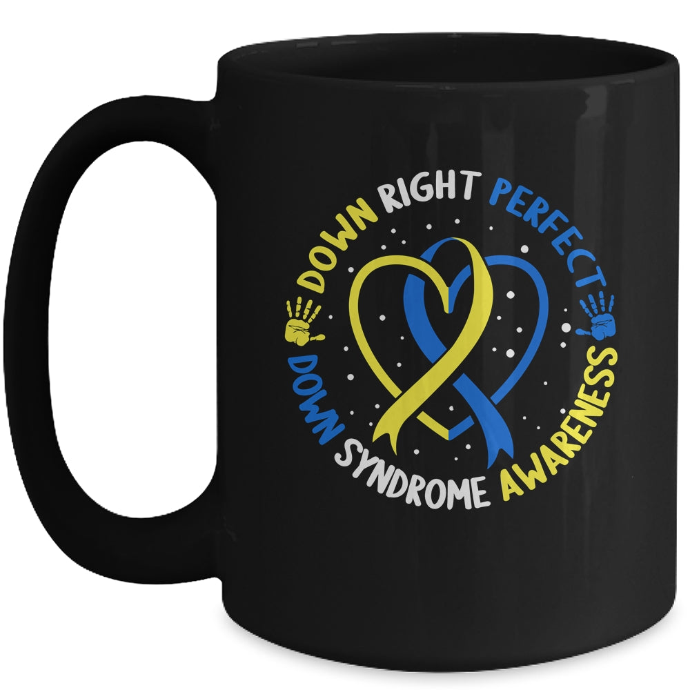 Down Syndrome Down Right Perfect Awareness Trisomy 21 Kids Mug | siriusteestore