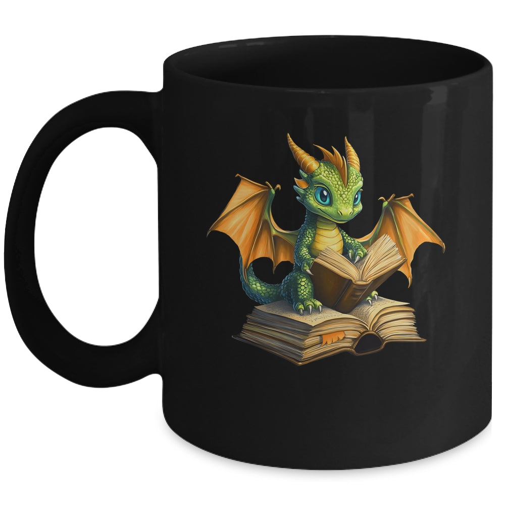 Dragon Bookworm Reading Book Funny Graphic Book Lover Mug | siriusteestore