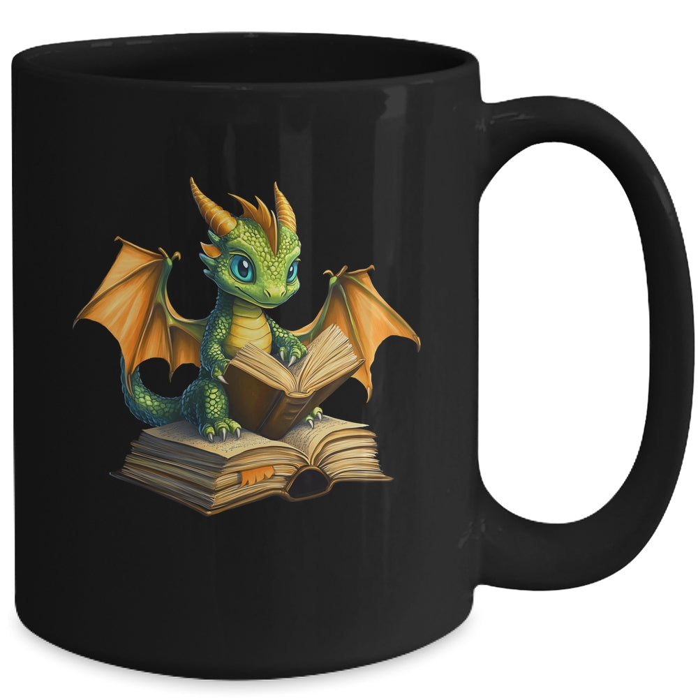 Dragon Bookworm Reading Book Funny Graphic Book Lover Mug | siriusteestore