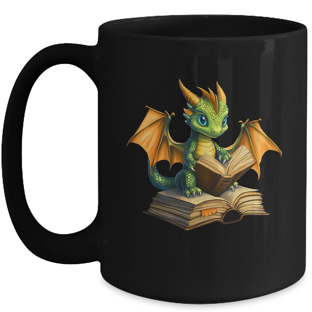 Dragon Bookworm Reading Book Funny Graphic Book Lover Mug | siriusteestore