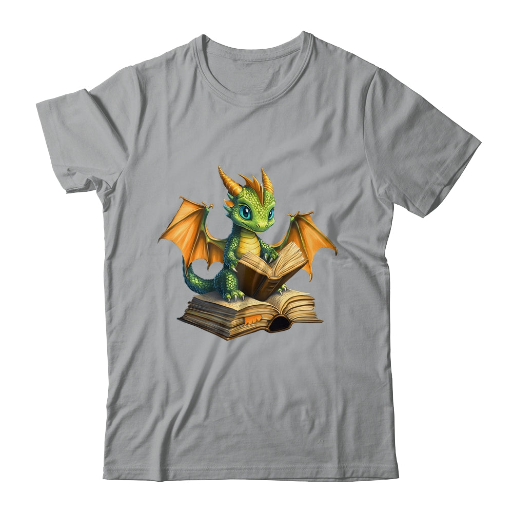 Dragon Bookworm Reading Book Funny Graphic Book Lover Shirt & Hoodie | siriusteestore