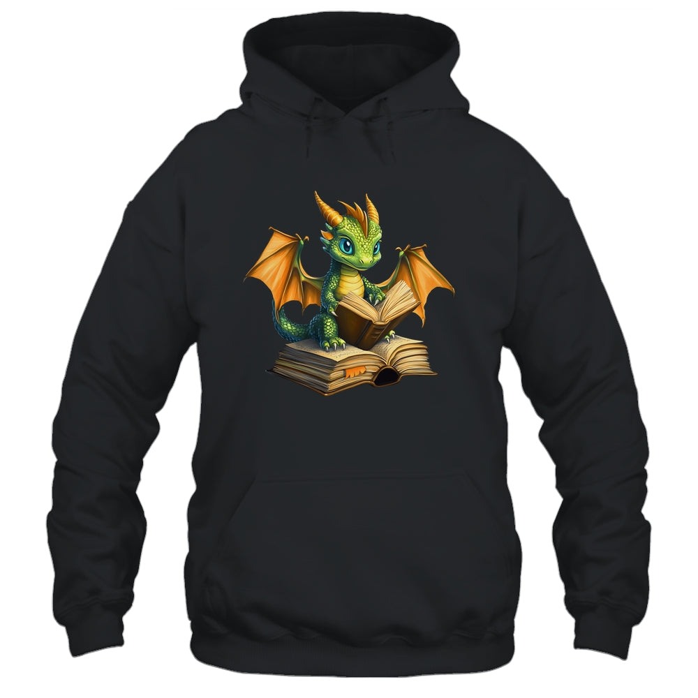 Dragon Bookworm Reading Book Funny Graphic Book Lover Shirt & Hoodie | siriusteestore