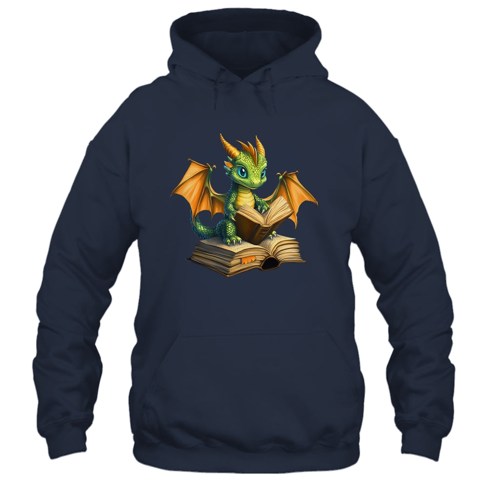 Dragon Bookworm Reading Book Funny Graphic Book Lover Shirt & Hoodie | siriusteestore