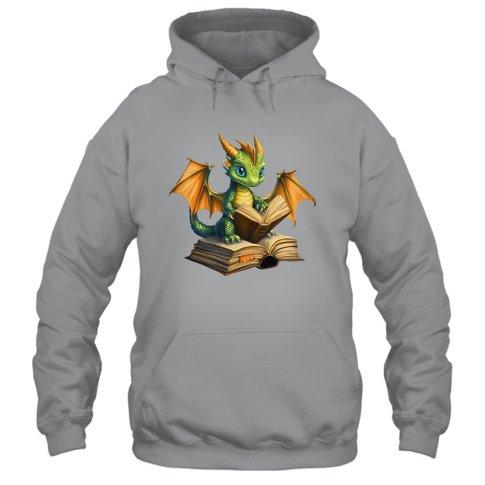 Dragon Bookworm Reading Book Funny Graphic Book Lover Shirt & Hoodie | siriusteestore