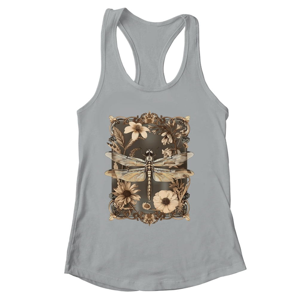 Dragonfly Floral Boho Wildflower Graphic Nature Garden Lover Shirt & Tank Top | siriusteestore