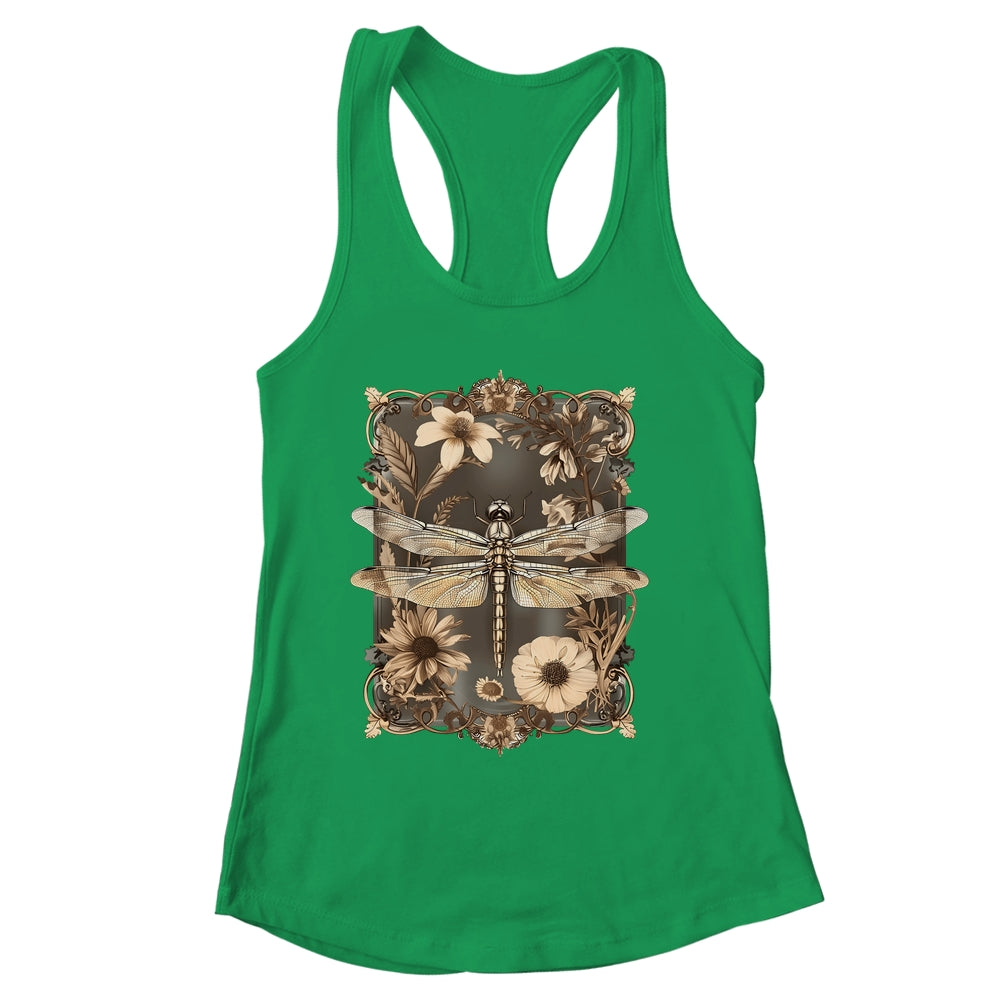 Dragonfly Floral Boho Wildflower Graphic Nature Garden Lover Shirt & Tank Top | siriusteestore