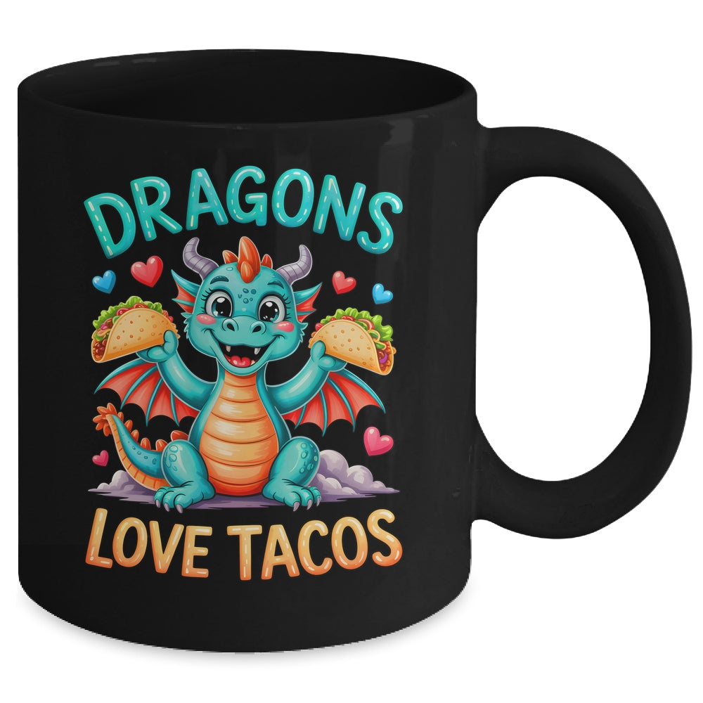Dragons Love Tacos Costume Mexican Taco Dragon Kids Mexico Mug | siriusteestore