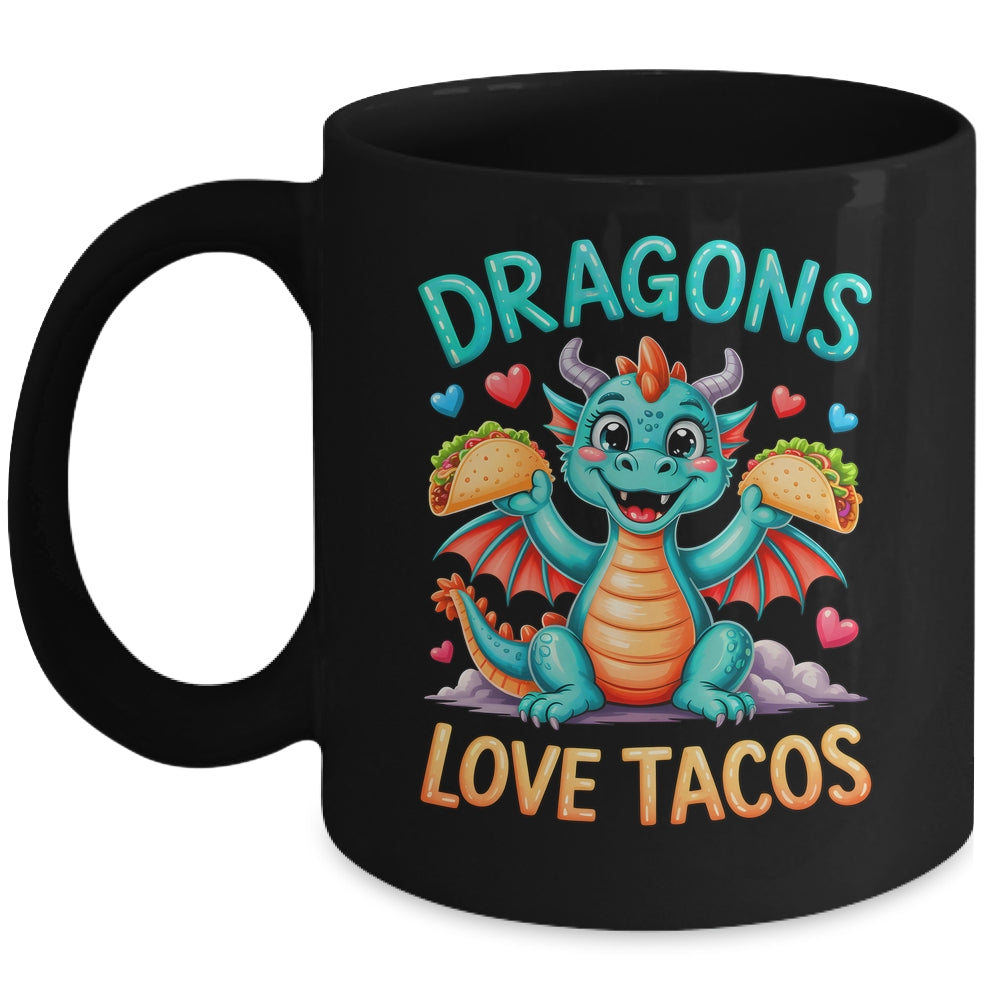 Dragons Love Tacos Costume Mexican Taco Dragon Kids Mexico Mug | siriusteestore