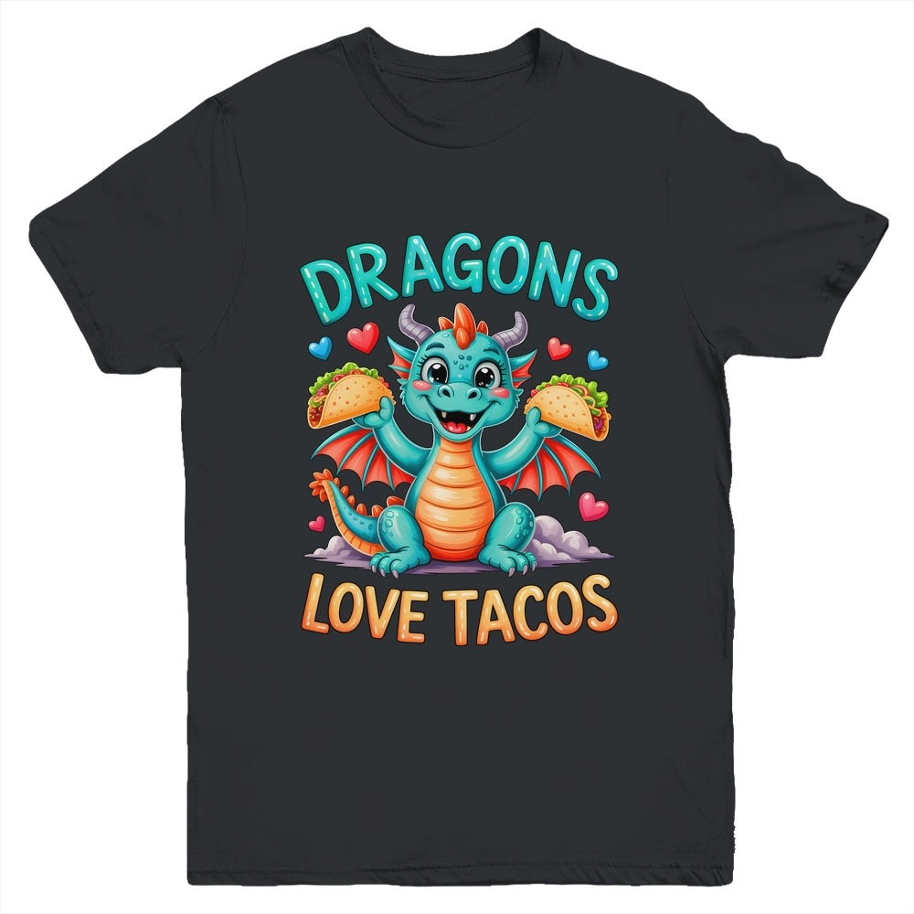 Dragons Love Tacos Costume Mexican Taco Dragon Kids Mexico Youth Shirt | siriusteestore