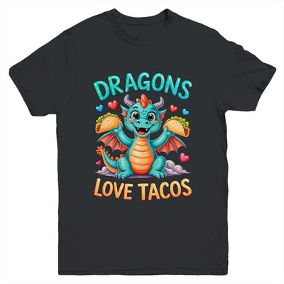 Dragons Love Tacos Costume Mexican Taco Dragon Kids Mexico Youth Shirt | siriusteestore