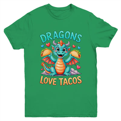 Dragons Love Tacos Costume Mexican Taco Dragon Kids Mexico Youth Shirt | siriusteestore
