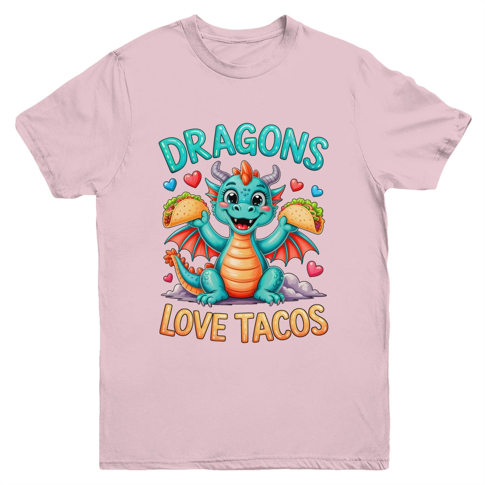 Dragons Love Tacos Costume Mexican Taco Dragon Kids Mexico Youth Shirt | siriusteestore