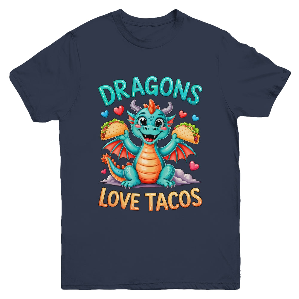 Dragons Love Tacos Costume Mexican Taco Dragon Kids Mexico Youth Shirt | siriusteestore
