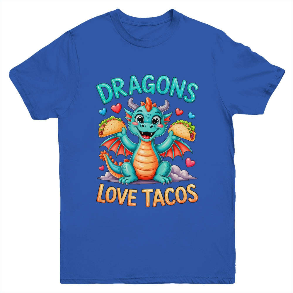Dragons Love Tacos Costume Mexican Taco Dragon Kids Mexico Youth Shirt | siriusteestore