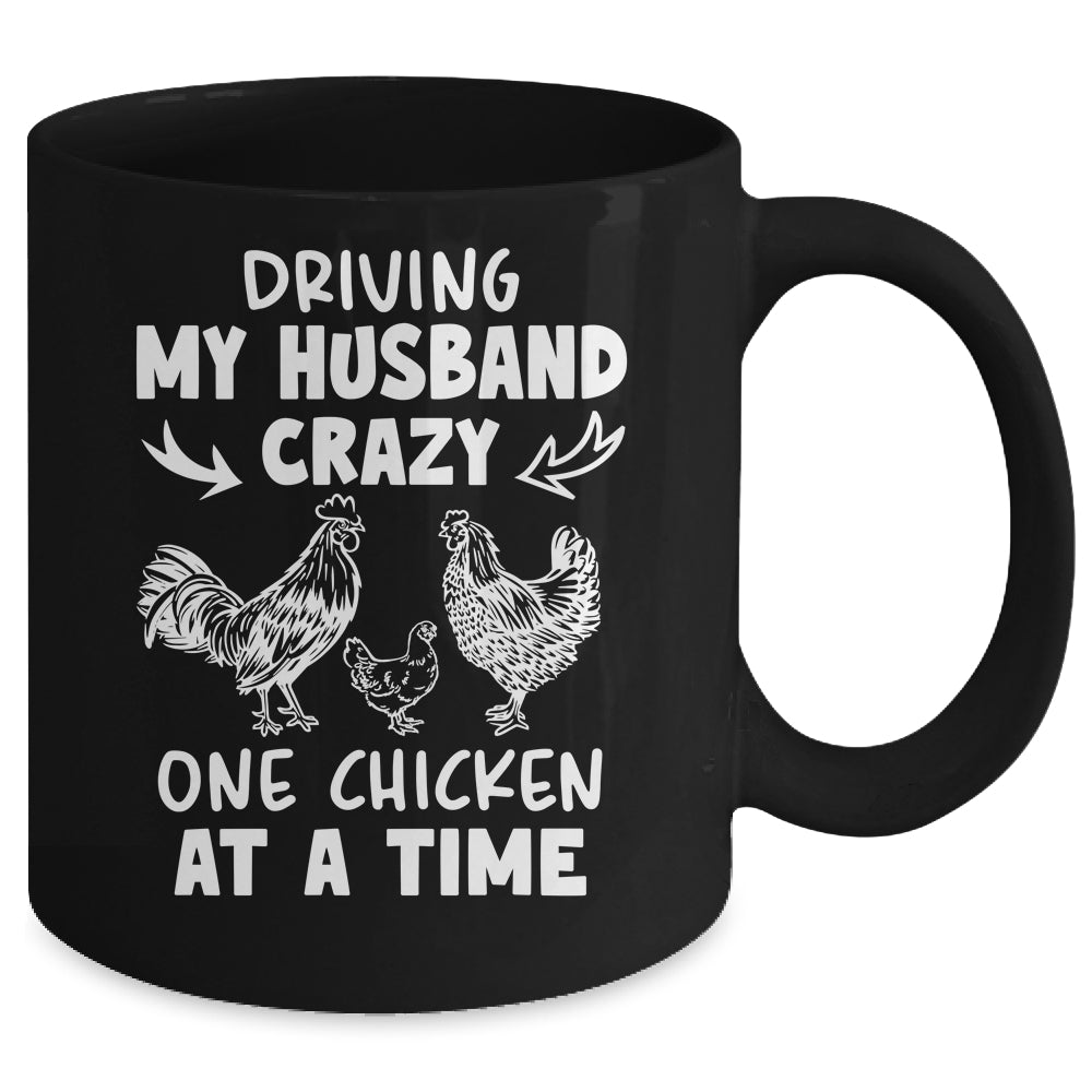 Driving My Husband Crazy Chicken Lady Funny Chicken Mug | siriusteestore