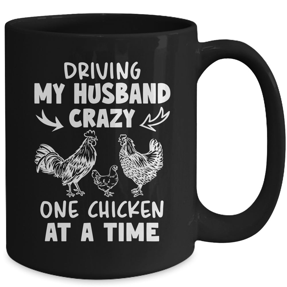 Driving My Husband Crazy Chicken Lady Funny Chicken Mug | siriusteestore