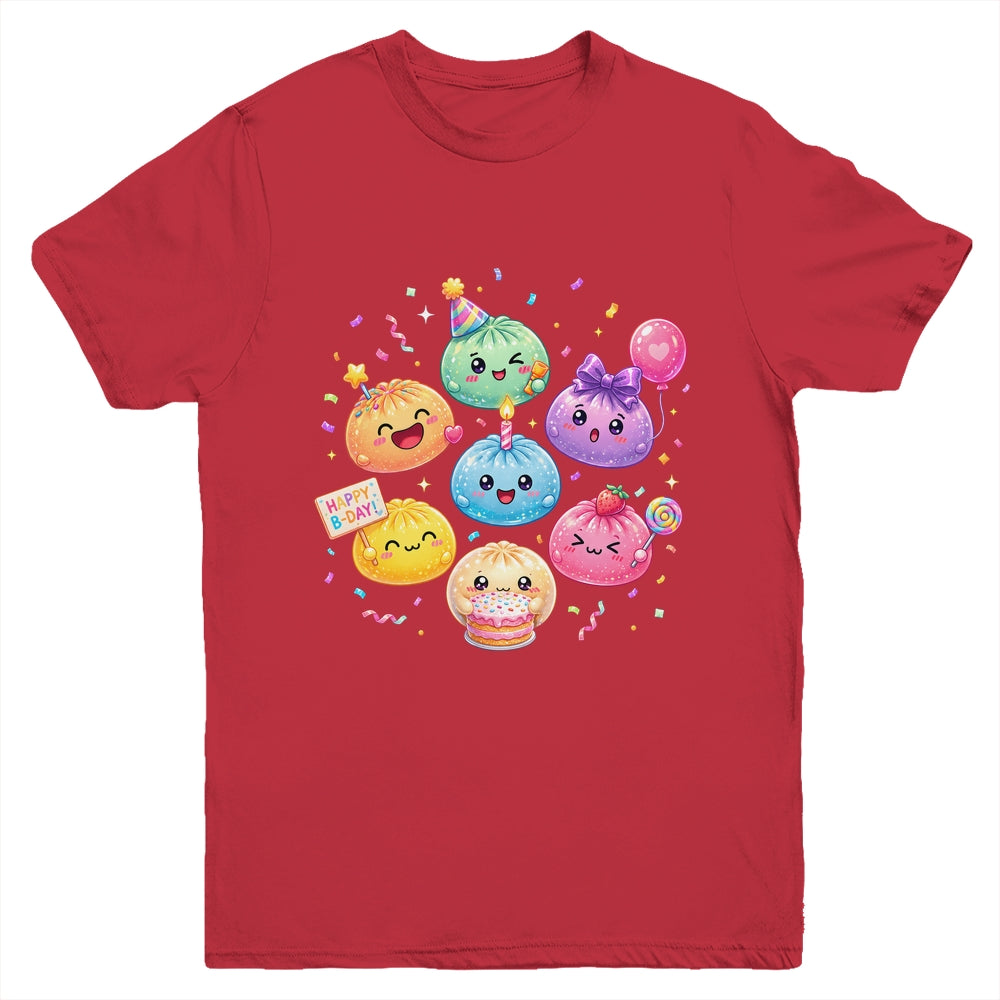 Dumpling Birthday Party Cute Dumplings Squishy Kids Girls Youth Shirt | siriusteestore