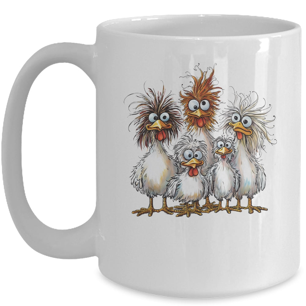 Eagerlys Colorful Funny Chicken Art Crazy Chicken Family Mug | siriusteestore