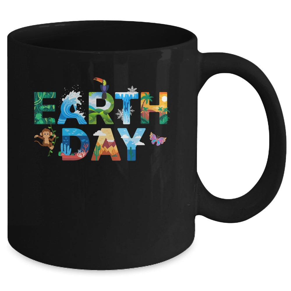 Earth Day 2025 Environmental Protection Save Tree Animals Mug | siriusteestore