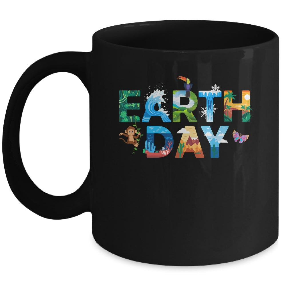 Earth Day 2025 Environmental Protection Save Tree Animals Mug | siriusteestore