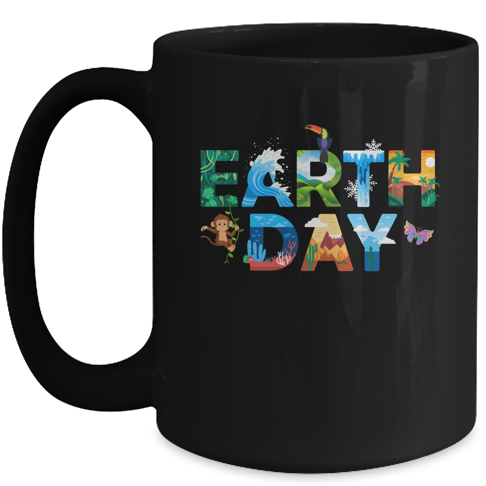 Earth Day 2025 Environmental Protection Save Tree Animals Mug | siriusteestore