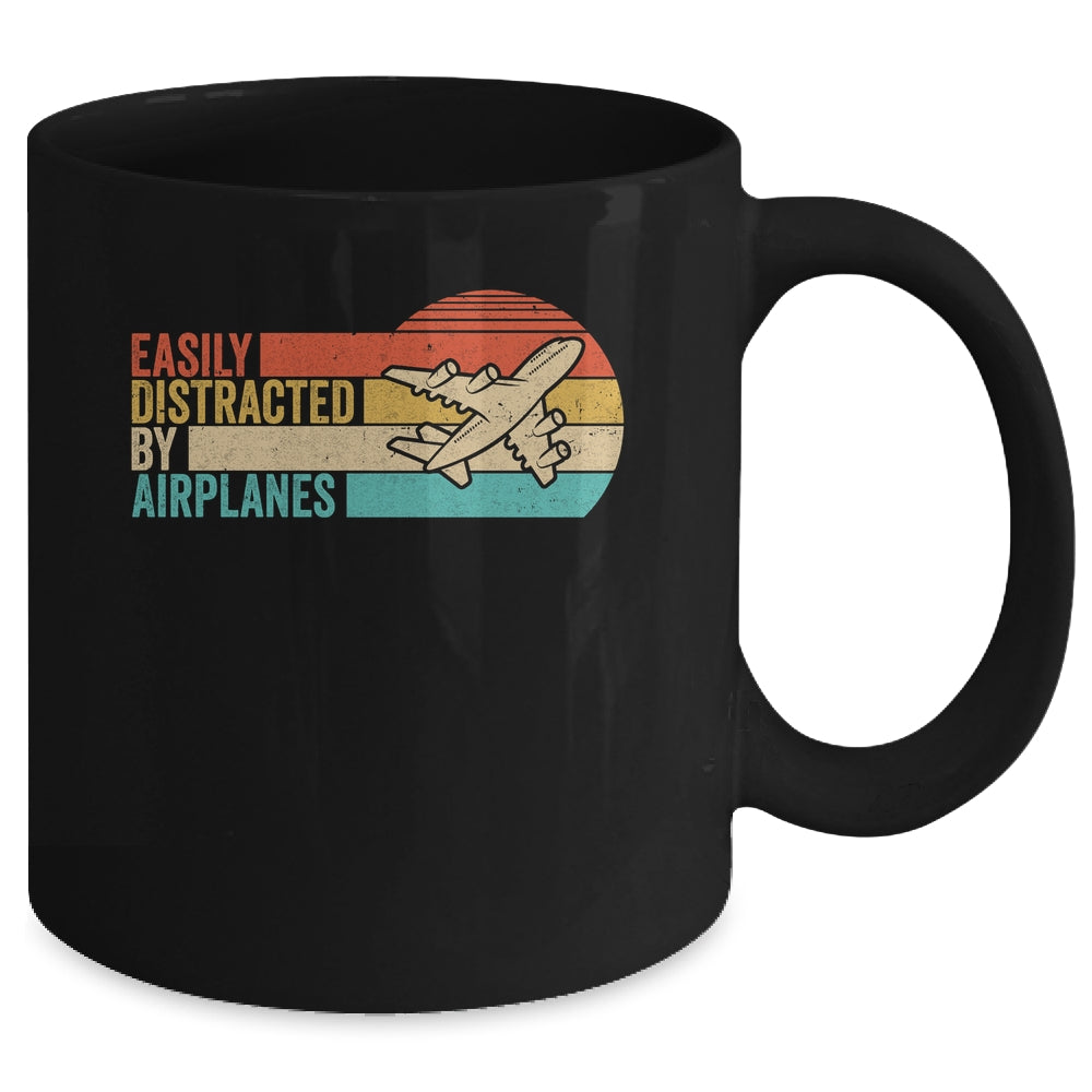 Easily Distracted By Airplanes Funny Pilot Aviation Plane Mug | siriusteestore
