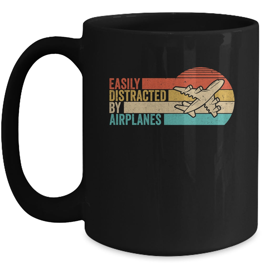 Easily Distracted By Airplanes Funny Pilot Aviation Plane Mug | siriusteestore