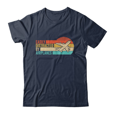 Easily Distracted By Airplanes Funny Pilot Aviation Plane Shirt & Hoodie | siriusteestore