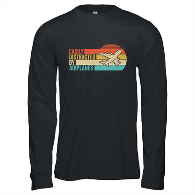 Easily Distracted By Airplanes Funny Pilot Aviation Plane Shirt & Hoodie | siriusteestore