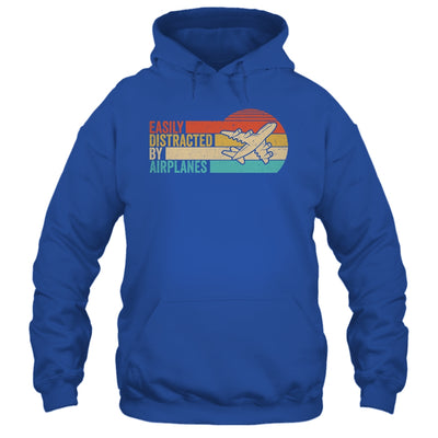 Easily Distracted By Airplanes Funny Pilot Aviation Plane Shirt & Hoodie | siriusteestore