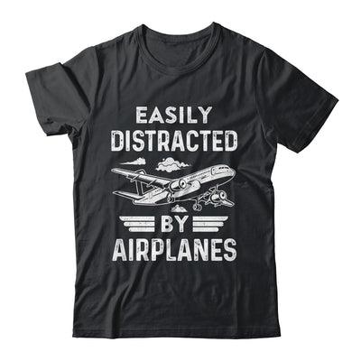 Easily Distracted By Airplanes Pilot Design For Men Funny Shirt & Hoodie | siriusteestore