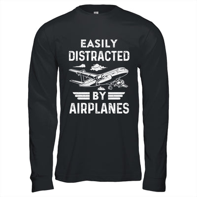 Easily Distracted By Airplanes Pilot Design For Men Funny Shirt & Hoodie | siriusteestore