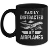Easily Distracted By Airplanes Pilot Design For Men Funny Mug | siriusteestore