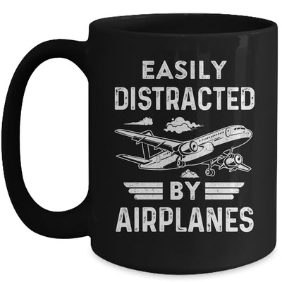 Easily Distracted By Airplanes Pilot Design For Men Funny Mug | siriusteestore