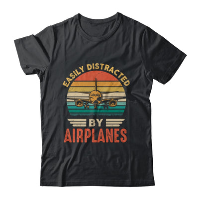 Easily Distracted By Airplanes Pilot Funny Aviation Shirt & Hoodie | siriusteestore