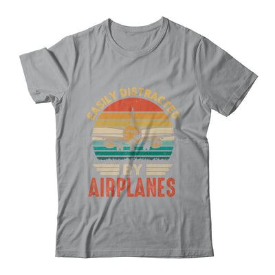 Easily Distracted By Airplanes Pilot Funny Aviation Shirt & Hoodie | siriusteestore